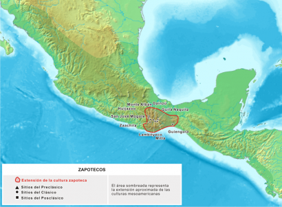 A zapoték kultúra elterjedése Mexikóban